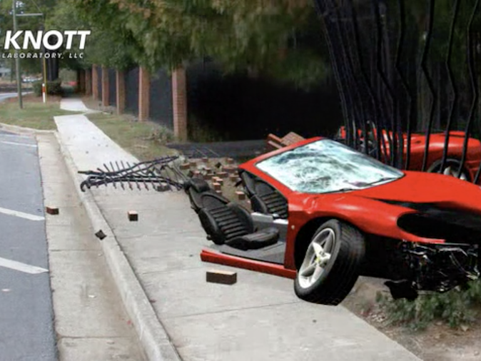 Knott Laboratory car accident recreation example