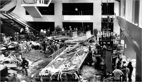 Hyatt Regency Hotel Lobby after Walkway Collapse