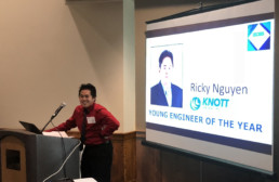 Ricky Nguyen accepting Engineer of the Year award