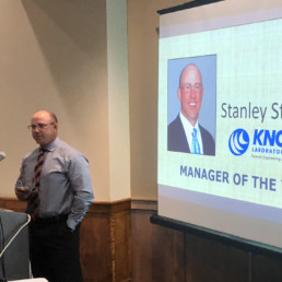 Stanley Stoll accepting Manager of the Year award