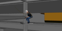 Image of simulation of overhead crane accident