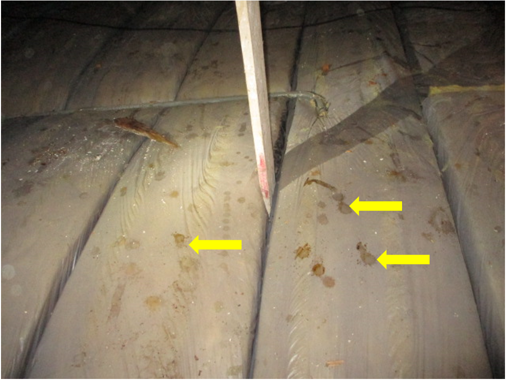 moisture droplet stains