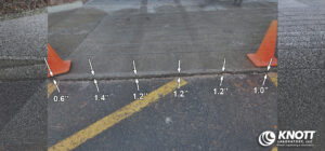 Image of measurements taken on a laser scan of ada ramp