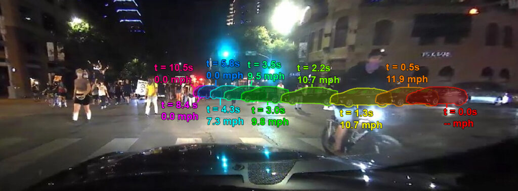 Vehicle path and speeds in Austin shooting case